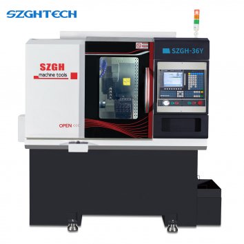 The SZGH-36Y, a high-performance cnc turning and milling machine, is based on the SZGH-36 cnc lathe machine—a core model in our cnc lathe machine for sale lineup. This equipment is equipped with four power heads mounted on the Y-axis, enabling precise milling and turning machining with six rows of tools and four side milling cutters, fully embodying the functionality of a professional cnc computer numerical control machine. It is widely used for machining workpieces requiring side drilling, tapping, and grooving, making it an ideal cnc turning center machine for complex part processing.
